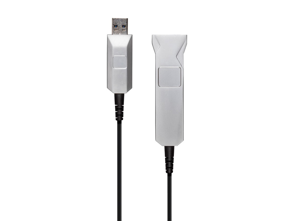 Monoprice SlimRun USB Type-A to USB Type-A Female 3.0 Extension Cable - Fiber Optic, Silver, 164.0ft - main image