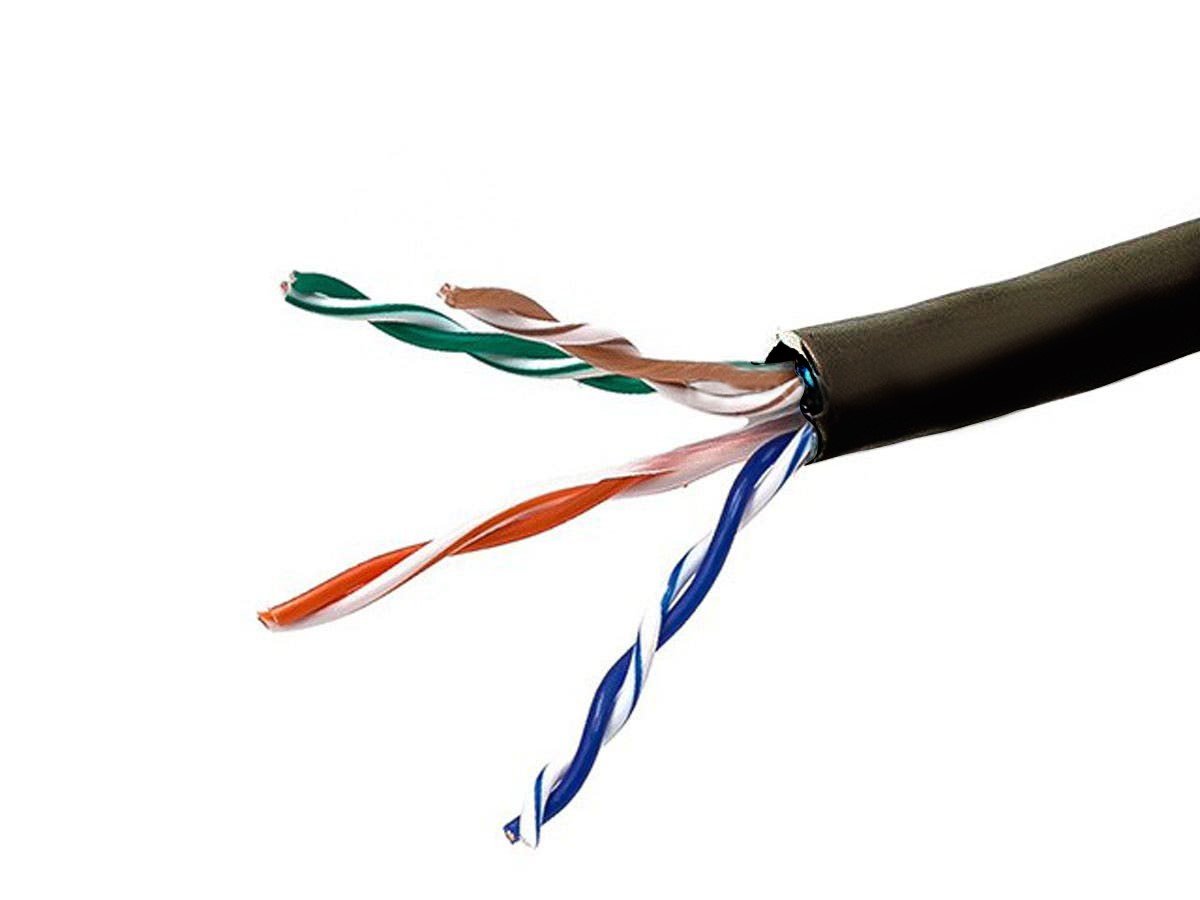 Monoprice Cat5e Ethernet Bulk Cable - Solid, 350MHz, STP, CMR, Riser Rated, Pure Bare Copper Wire, 24AWG, No Logo, 1000ft, Black - main image