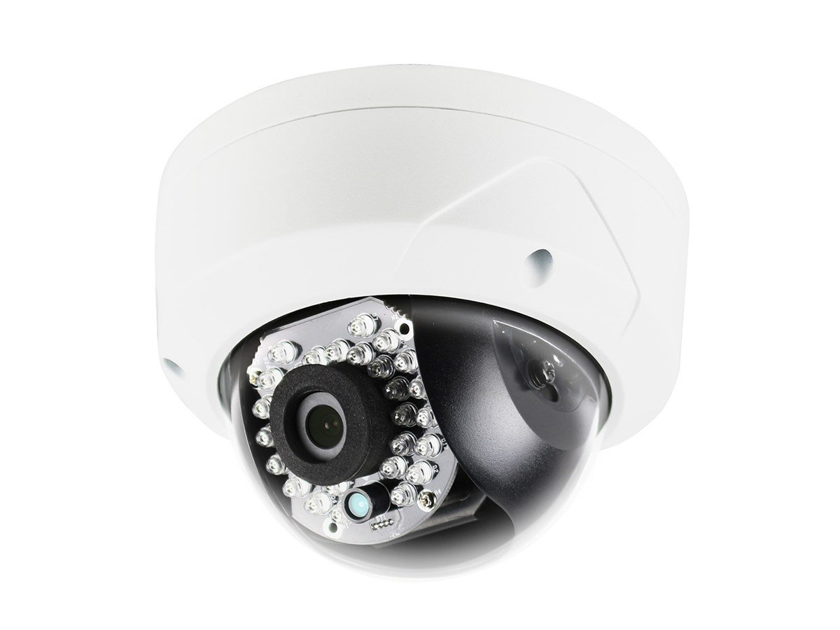 Monoprice 5MP High Definition Mini Dome IP Security Camera, 4mm Fixed Lens, DWDR, 3D DNR, 2560x1920p, Weatherproof IP66, PoE, 30 IR LED Up To 100ft, V