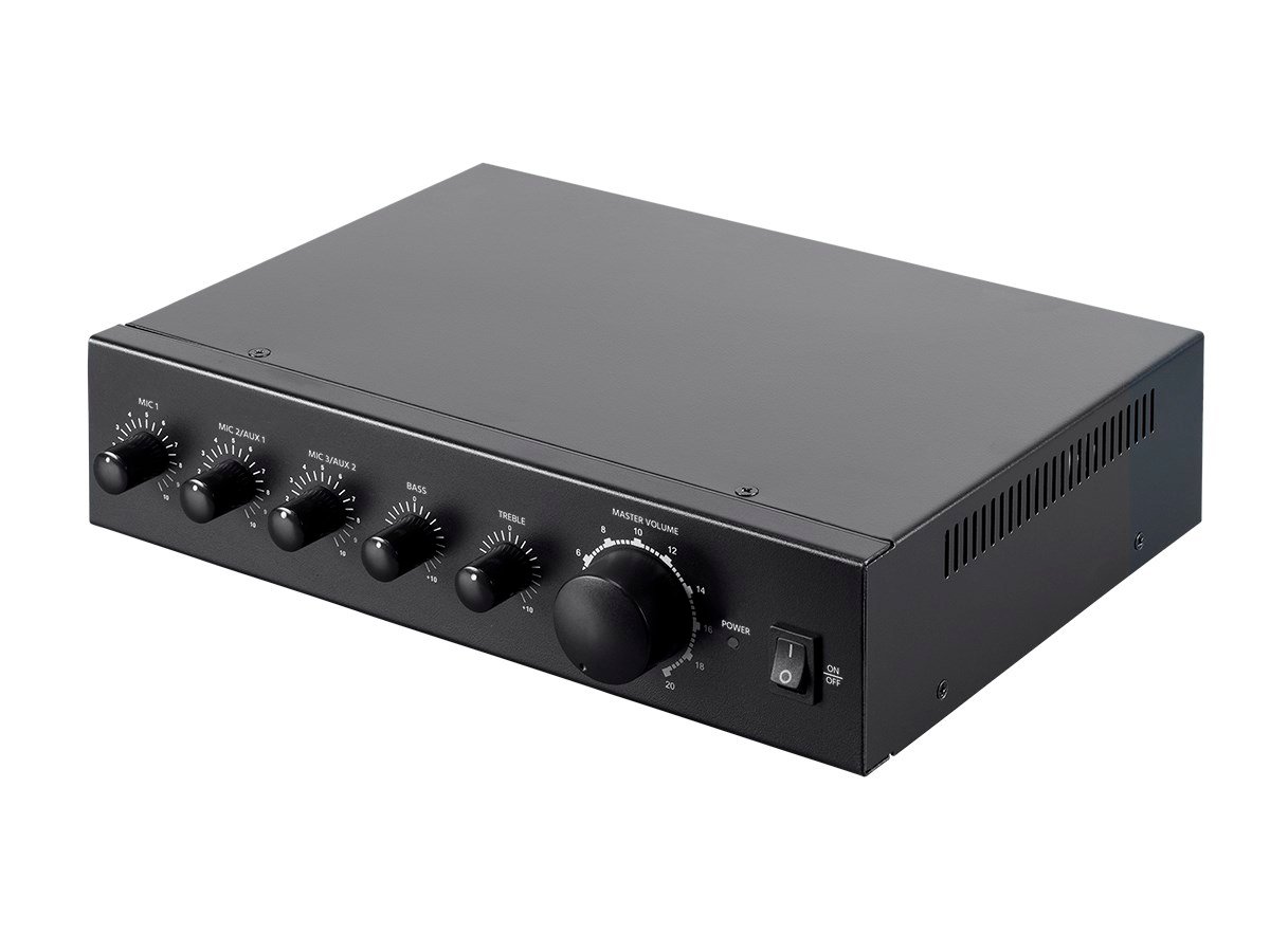 Monoprice Commercial Audio 60W 3ch 100/70V Mixer Amp (No Logo) - main image