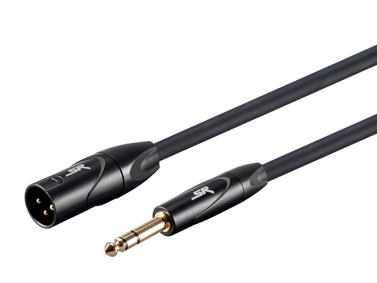 Stage Right by Monoprice 3ft XLR Male to 1/4inch TRS Male 16AWG Cable (Gold Plated) - main image