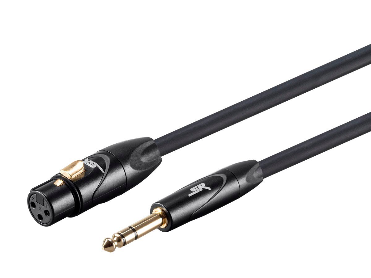 Stage Right by Monoprice 1.5ft XLR Female to 1/4inch TRS Male 16AWG Cable (Gold Plated) - main image