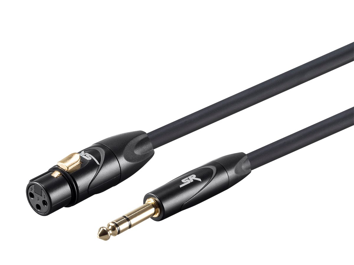 Stage Right by Monoprice 3ft XLR Female to 1/4inch TRS Male 16AWG Cable (Gold Plated) - main image