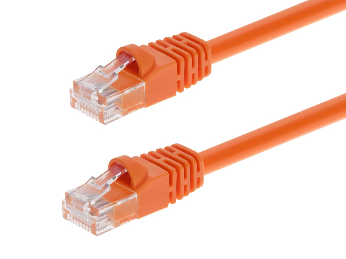 Photos - Ethernet Cable Monoprice Cat5e 7ft Orange Patch Cable, UTP, 24AWG, 350MHz, Pure 