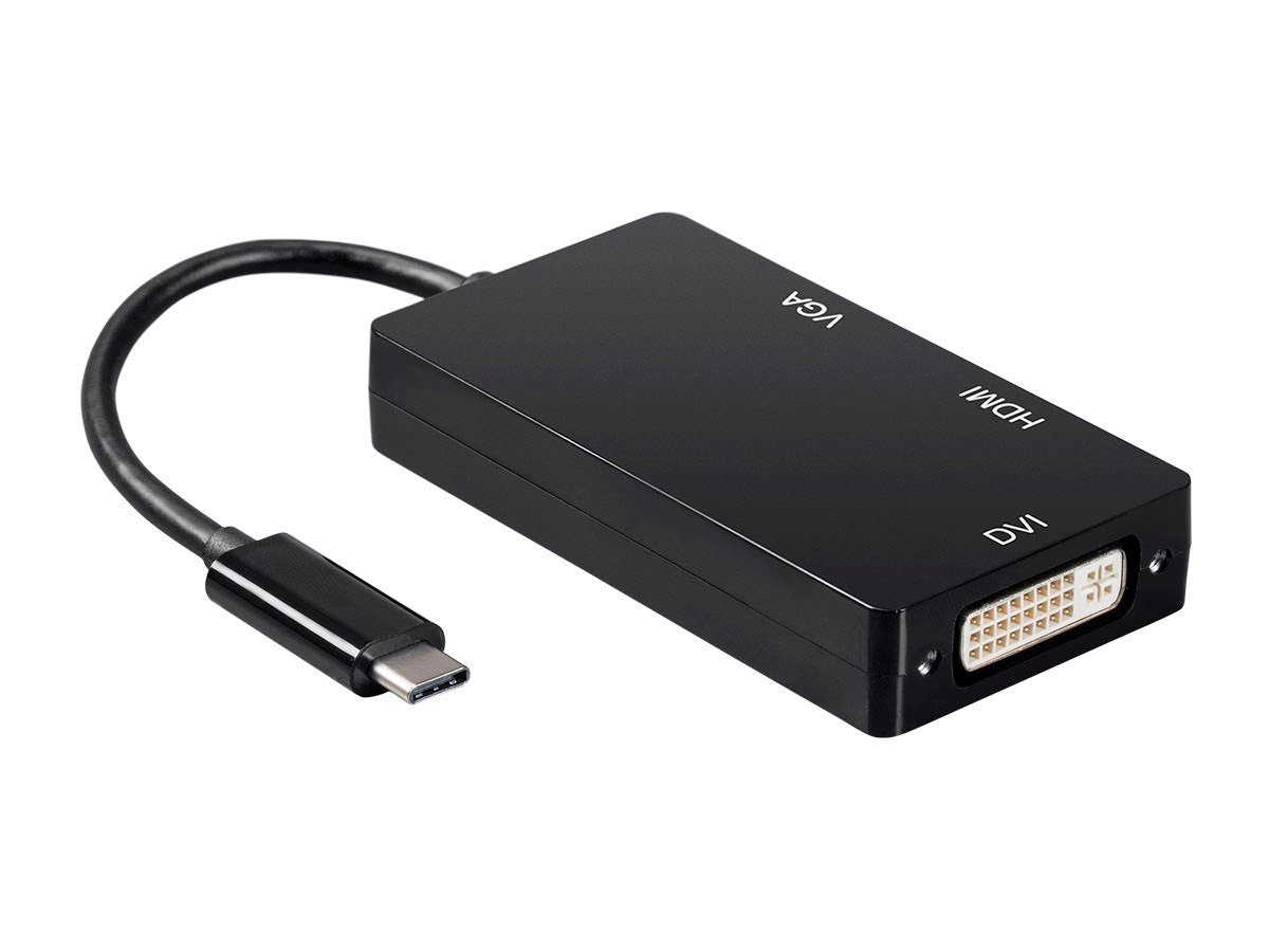 Monoprice USB Type-C to 4K HDMI Single Link DVI and VGA Passive Adapter  Black