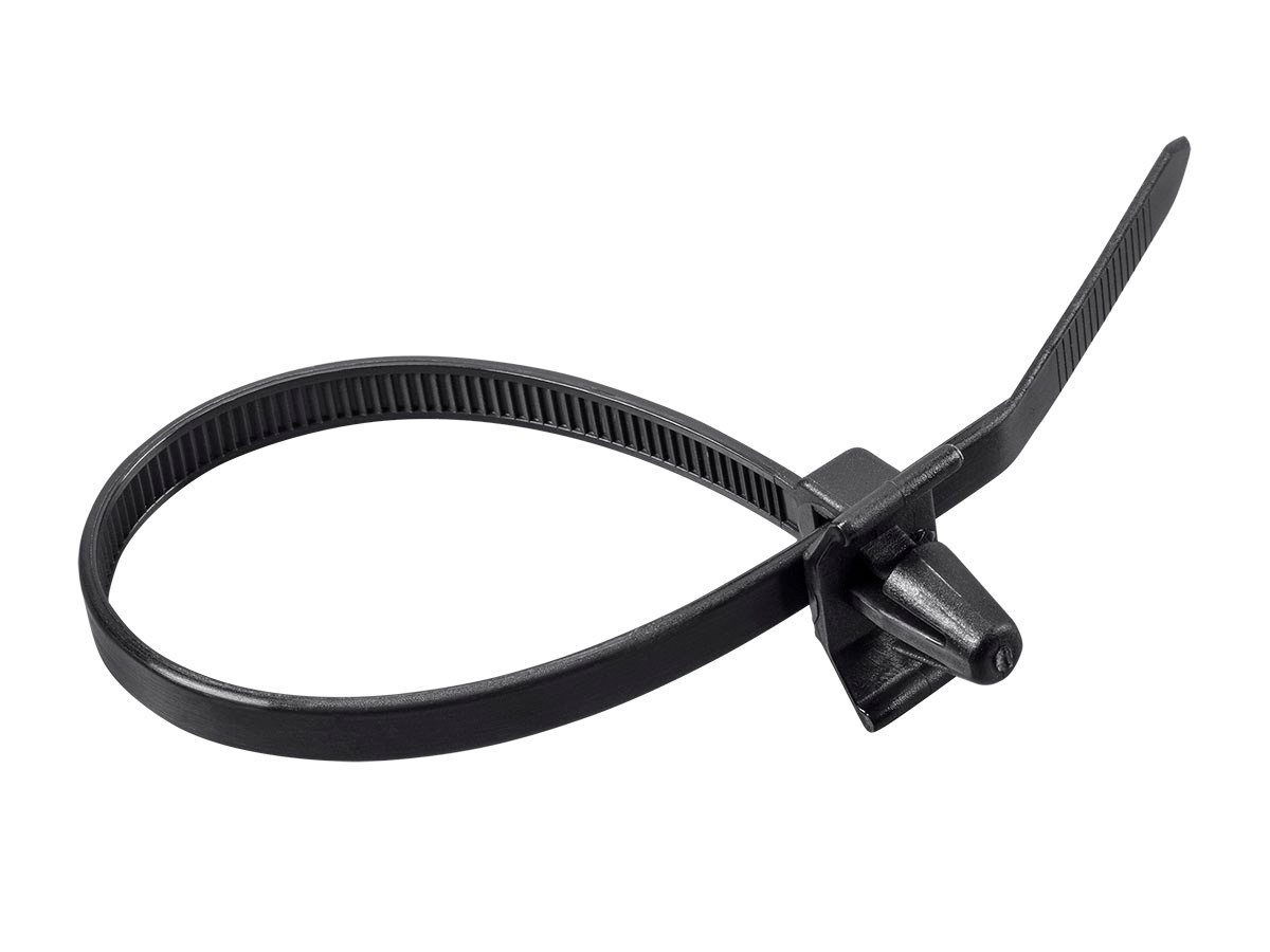 Monoprice Winged Push Mount Cable Ties 170mm 100pcs, Black - Monoprice.com