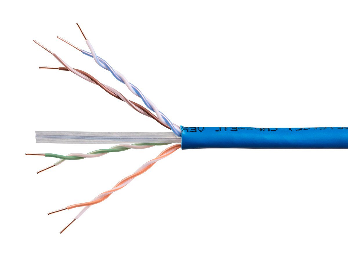 Monoprice Entegrade Cat6A Ethernet Bulk Cable - Solid, 550MHz, UTP, CMP, Plenum, Pure Bare Copper Wire, 10G, 23AWG, 1000ft, Blue - main image
