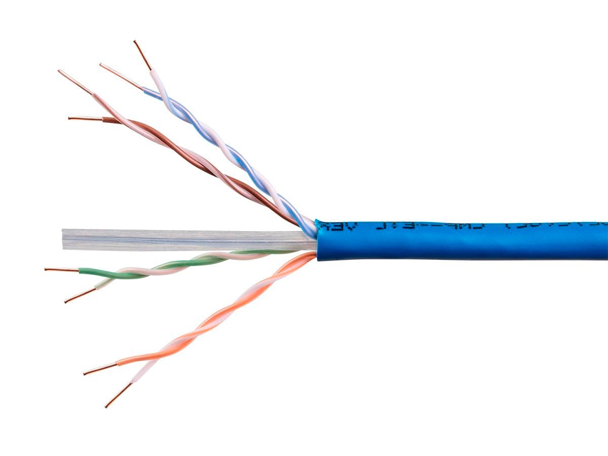 300 Ft - UTP Cat. 6 Bulk Cable, (UL/CSA) in-Wall Rated (CMG) 100% Copper 24  Awg Ethernet Solid Copper, Blue Color