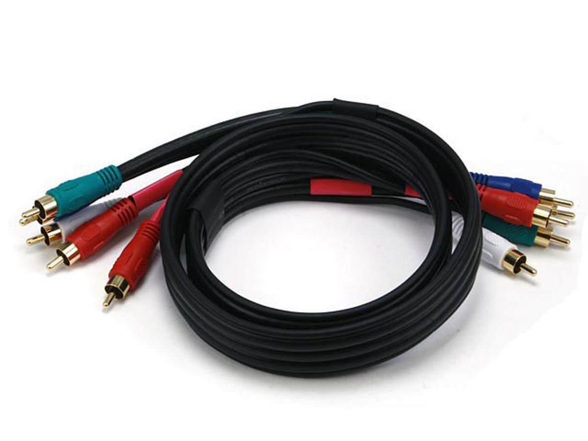 Photos - Cable (video, audio, USB) Monoprice 3ft 22AWG 5-RCA Component Video/Audio Coaxial Cable (R 