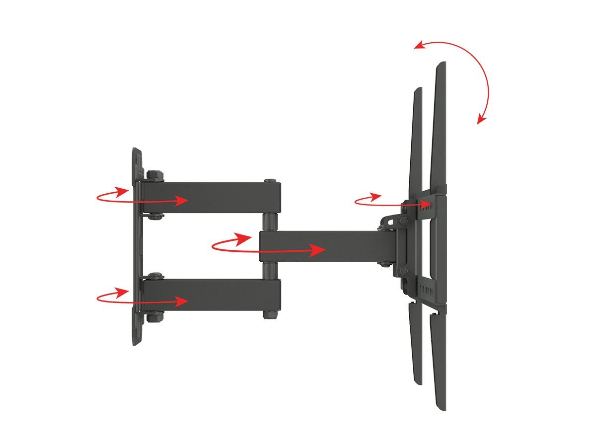 Monoprice Premium Full Motion TV Wall Mount Bracket Low Profile For 23"  To 42" TVs up to 66lbs, Max VESA 200x200, Fits Curved Screens 