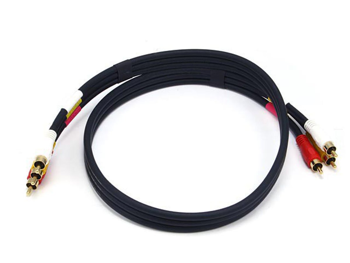 Photos - Cable (video, audio, USB) Monoprice RCA Coaxial Compsite Video and Stereo Audio Cable, 3ft 