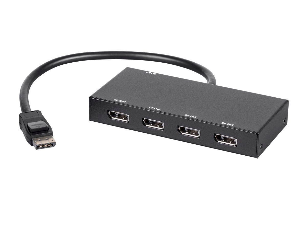 Monoprice 4-Port DisplayPort 1.2 to DisplayPort Multi-Stream Transport (MST) Hub - main image