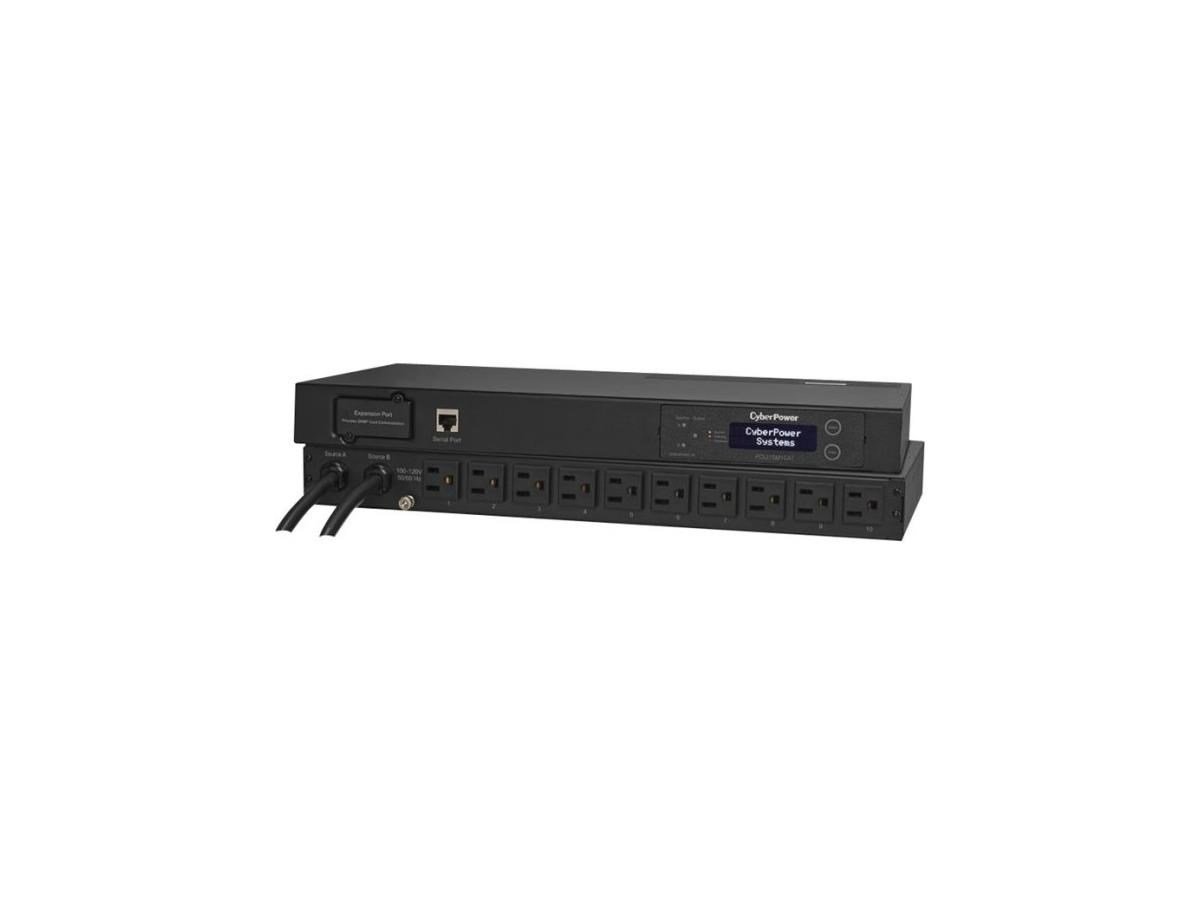 10 X 2 Cyberpower Pdu15m10at Metered Ats Pdu 120v 15a 1u 10-outlets 5-15p