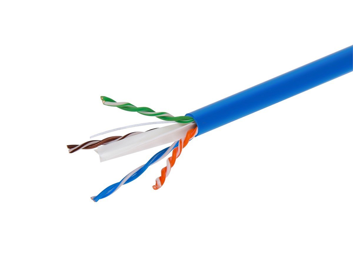 Monoprice Cat6 1000ft Blue CM UL Bulk Cable, Stranded (w/spine), UTP,  24AWG, 550MHz, Pure Bare Copper, Pull Box, Bulk Ethernet Cable 