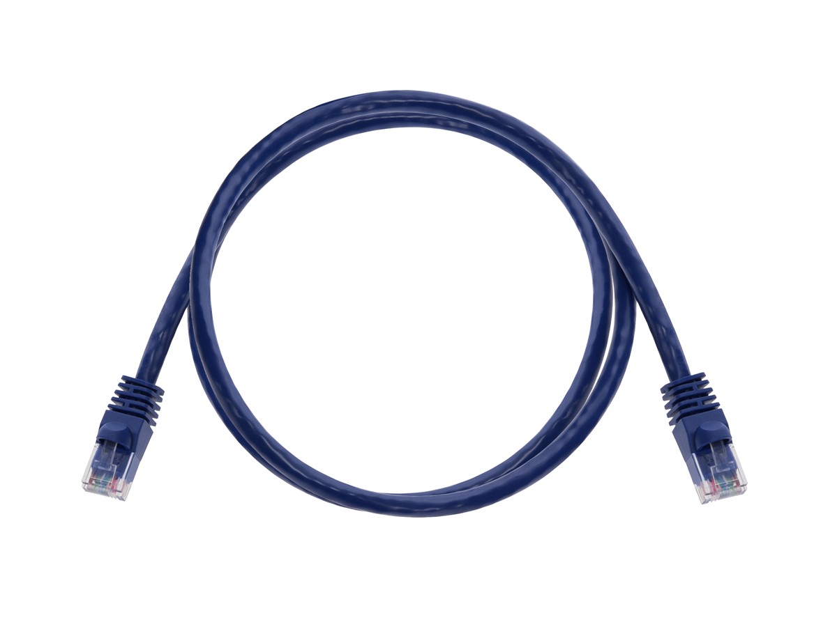 Monoprice Cat6 7ft Blue Patch Cable, UTP, 24AWG, 550MHz, Pure Bare Copper,  Snagless RJ45, Fullboot Series Ethernet Cable 