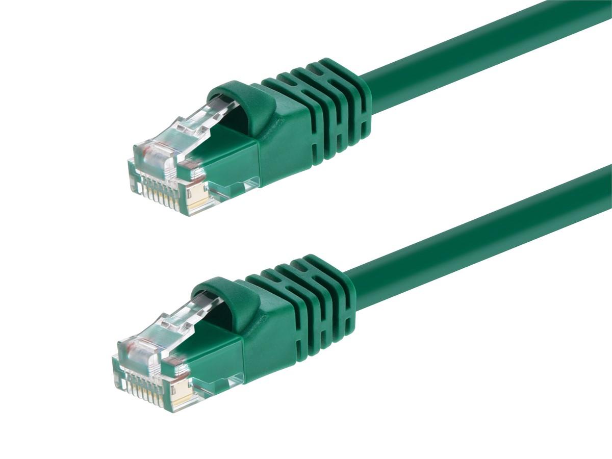 550Mhz 24AWG Network Internet Cord Green Pure Bare Copper Wire 50ft Monoprice Flexboot Cat6 Ethernet Patch Cable UTP RJ45 Stranded 