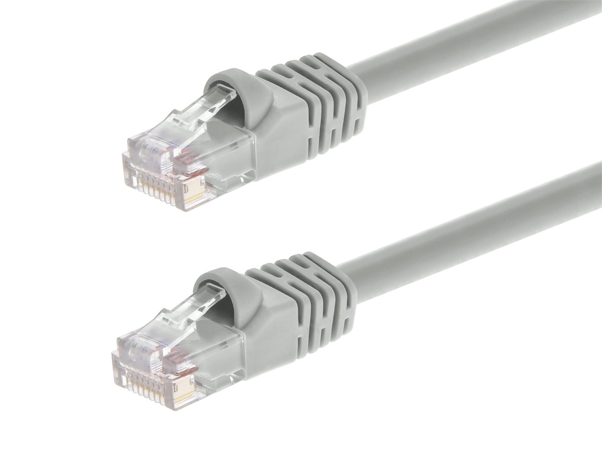 Monoprice Cat6 3ft Gray Crossover Patch Cable, UTP, 24AWG, 550MHz, Pure Bare Copper, Snagless RJ45, Fullboot Series Ethernet Cable