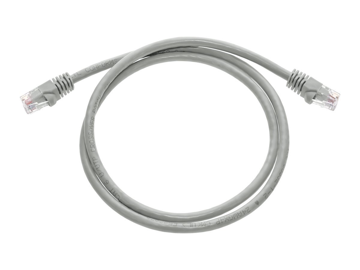 Monoprice Cat6 3ft Gray Crossover Patch Cable, UTP, 24AWG, 550MHz, Pure