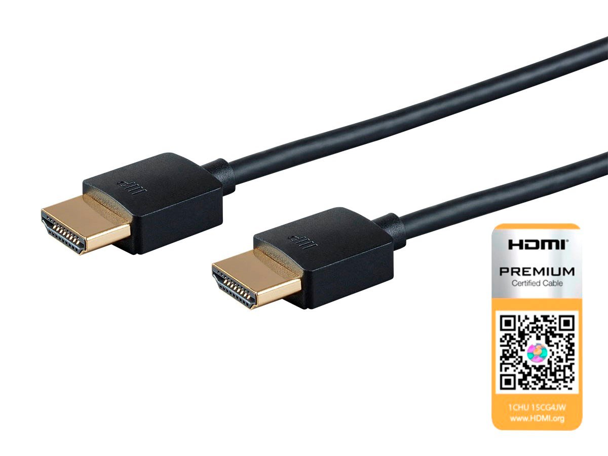 Monoprice 4K Slim Certified Premium High Speed HDMI Cable 3ft - 18Gbps Black