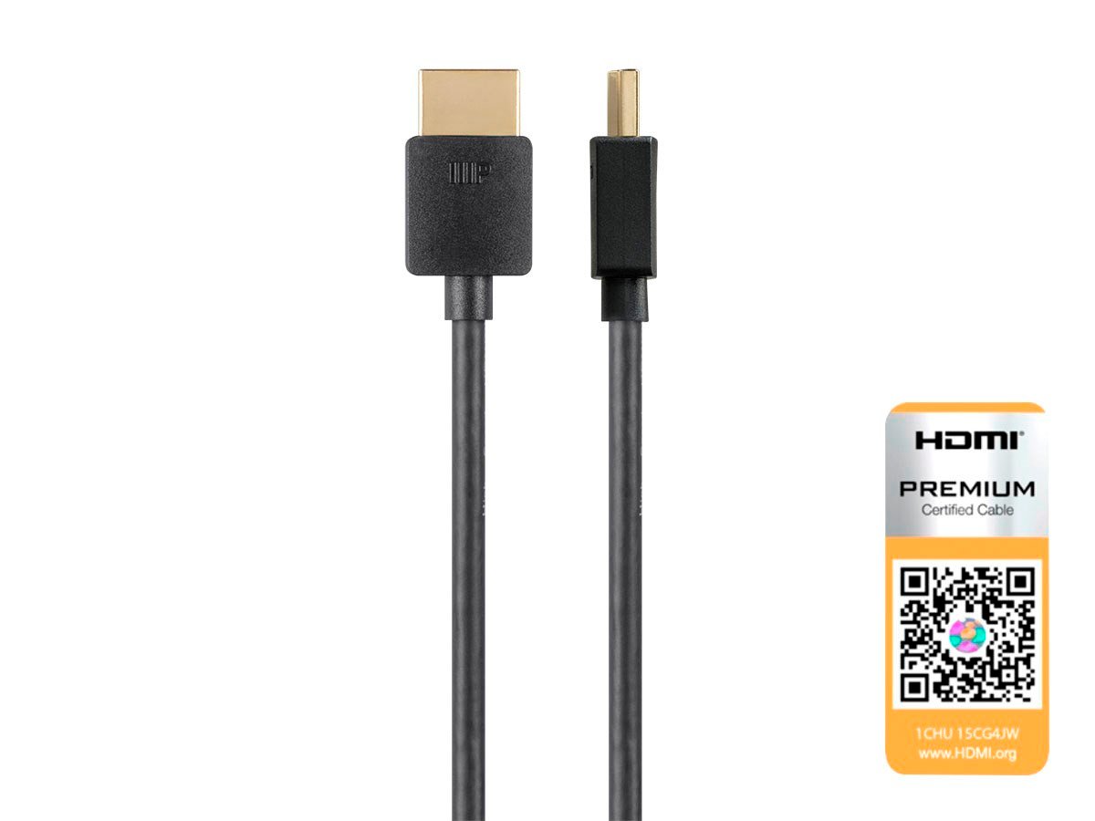 Monoprice 4K Slim Certified Premium High Speed HDMI Cable 4ft - 18Gbps Black - main image