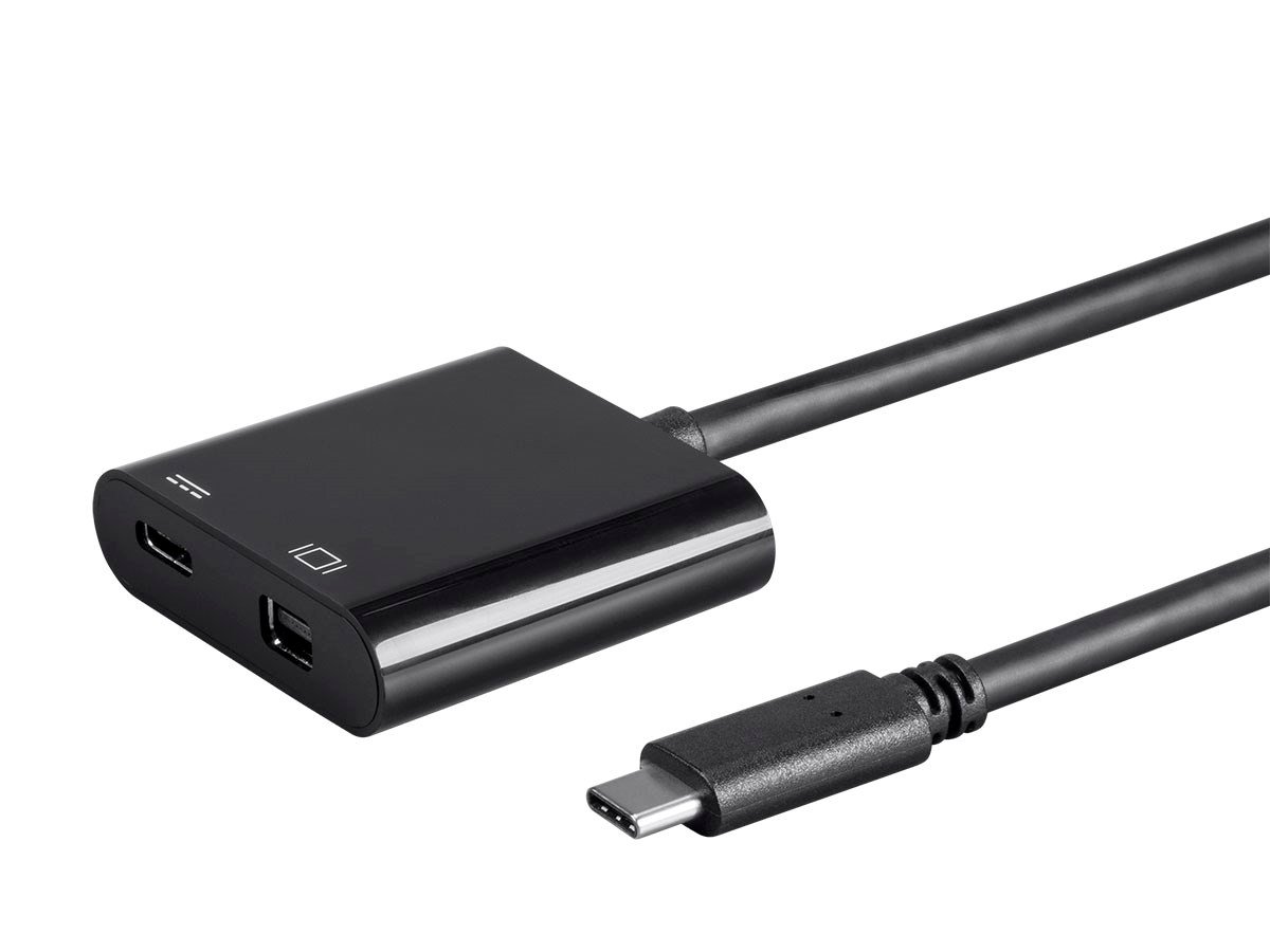 Monoprice Select Series USB-C to Mini DisplayPort & USB-C (F) Dual Port Adapter - main image