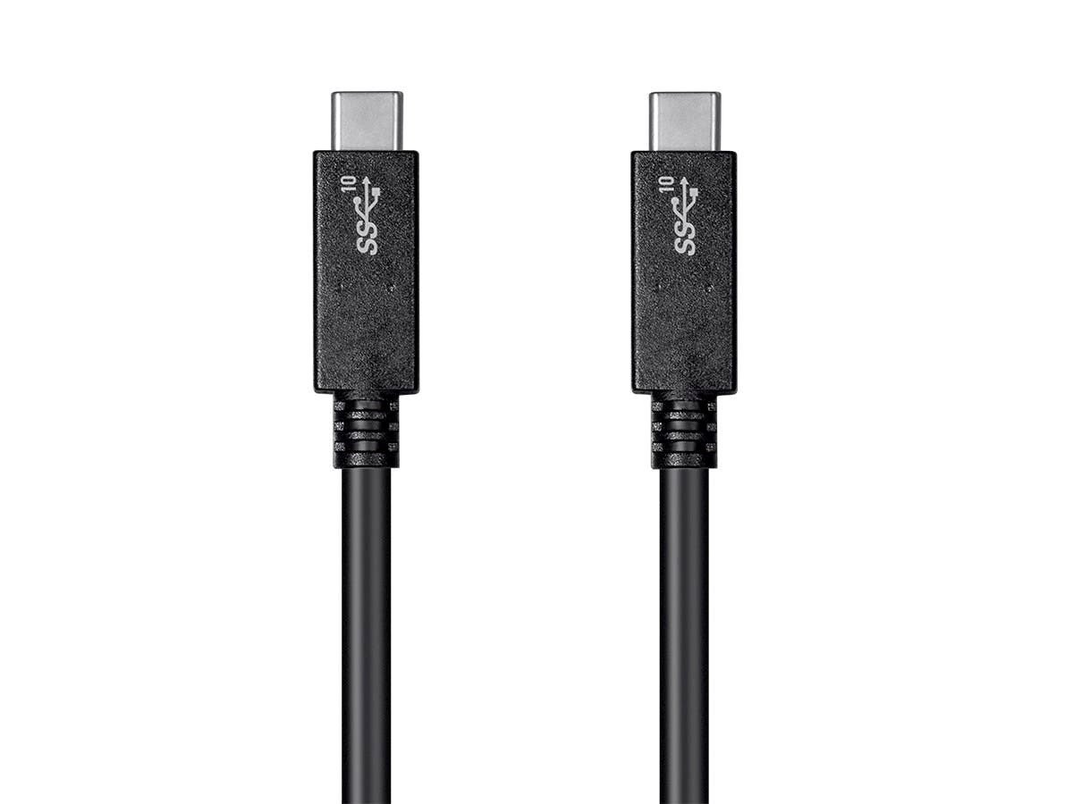 Monoprice Essentials USB Type-C to Type-C 3.1 Gen 2 Cable - 10Gbps, 5A, 30AWG, Black, 1m (3.3 ft) - main image