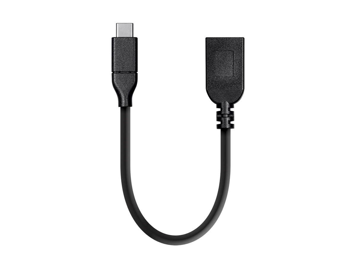 Monoprice Essentials USB Type-C to USB Type-A Female 3.1 Gen 1 Extension Cable - 5Gbps, 3A, 30AWG, Black, 0.5ft - main image