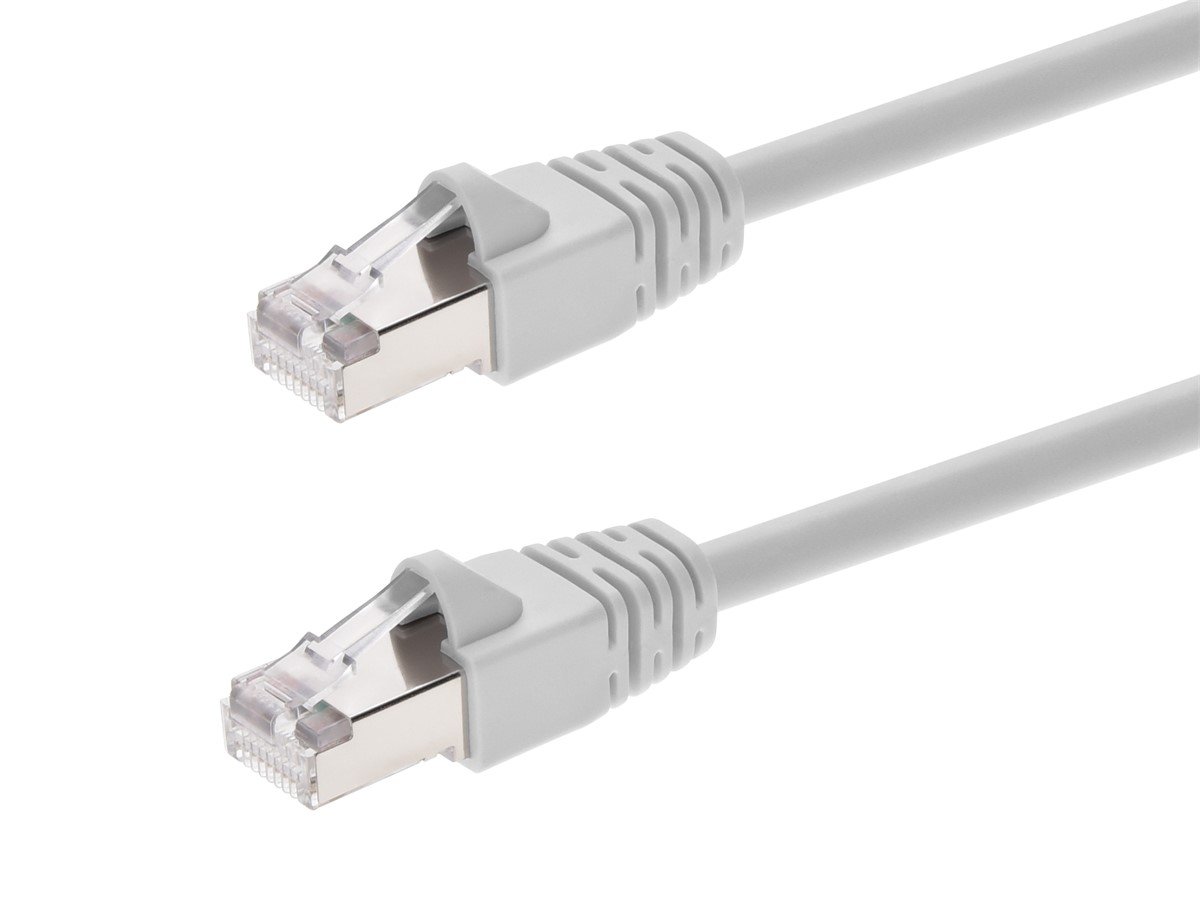 Monoprice Cat6A 20ft White Patch Cable, Double Shielded (S/FTP