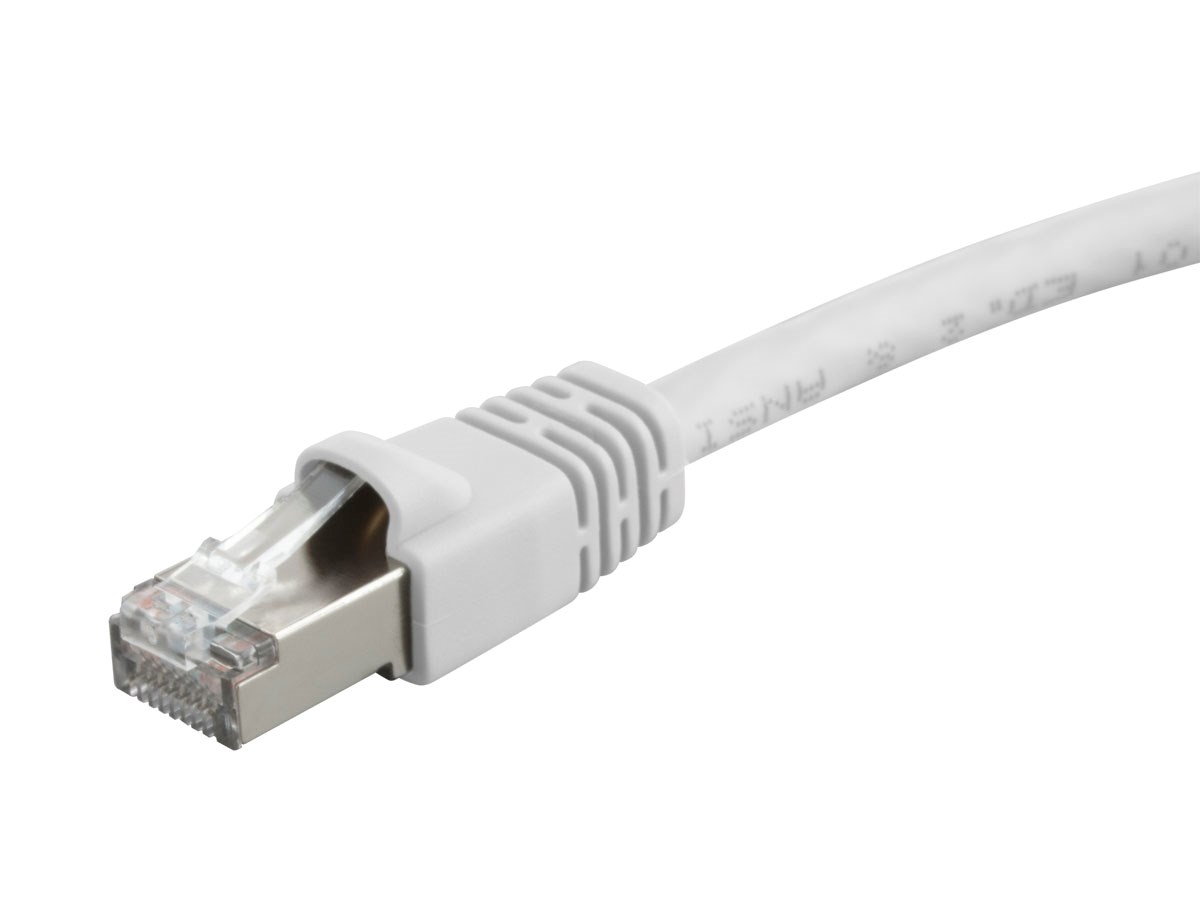Monoprice Cat6A Ethernet Patch Cable - Snagless RJ45, 550MHz, STP, Pure Bare Copper Wire, 10G, 26AWG, 75ft, White - main image
