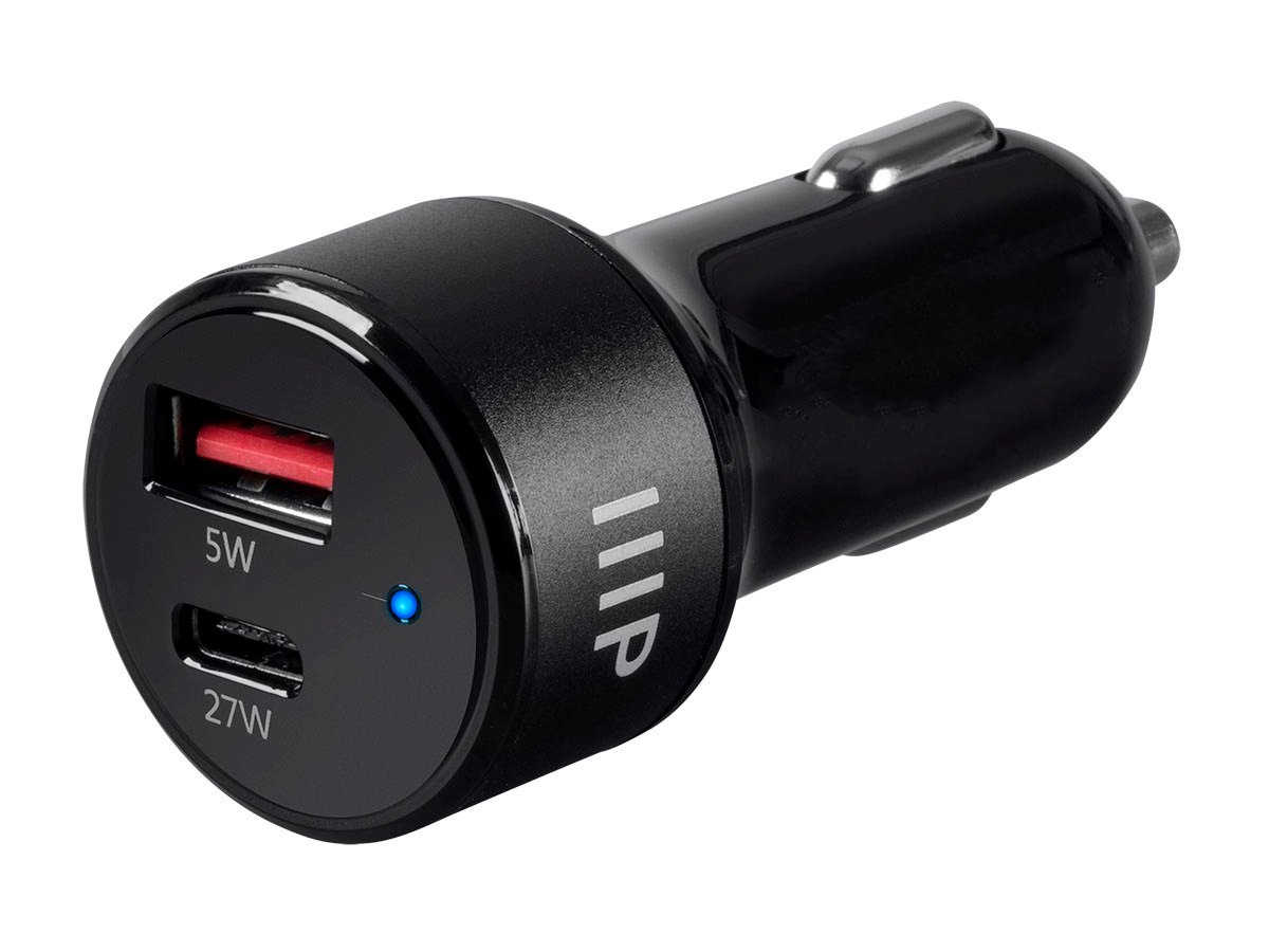 Monoprice Obsidian Speed Plus USB Car Charger, 2-Port, 27W + 1A Output for iPhone, Android, and Galaxy Devices - main image