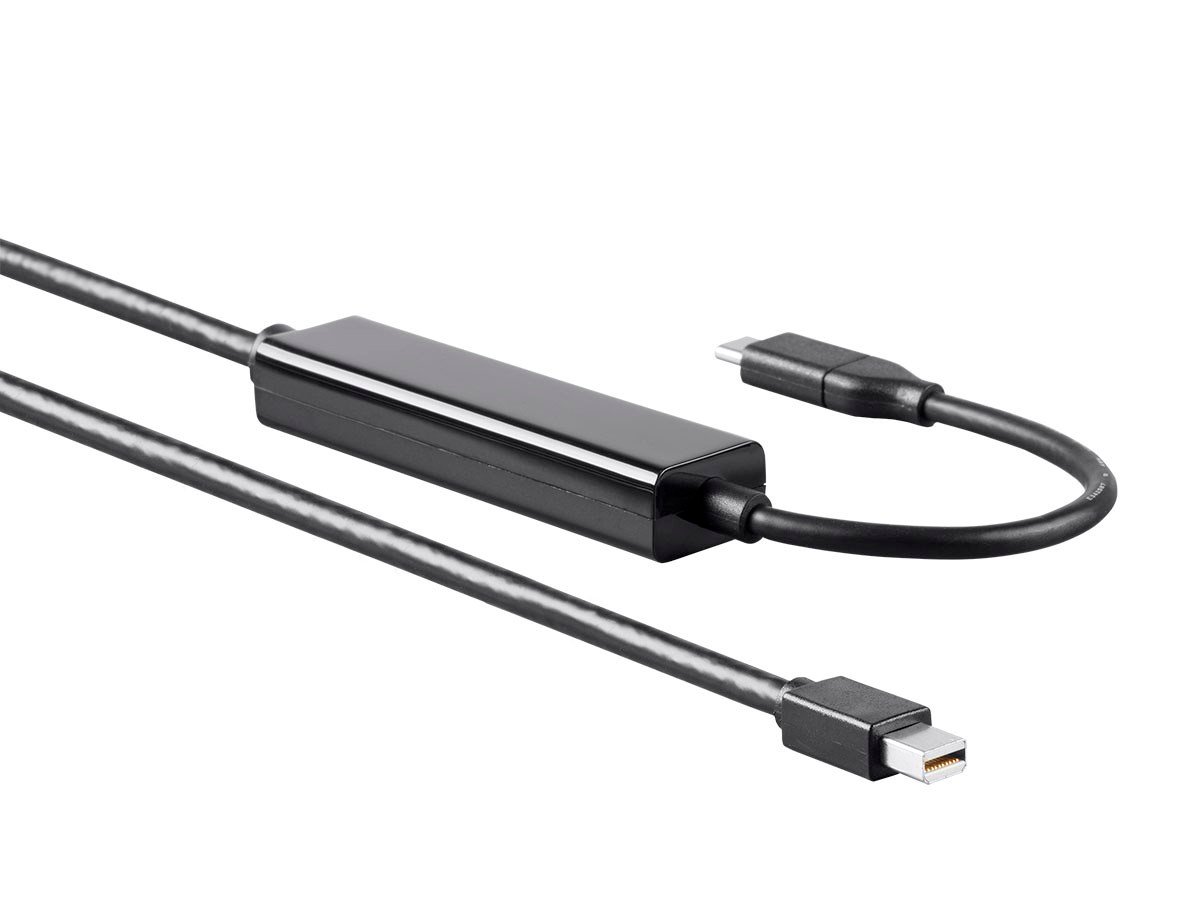 Monoprice USB Type-C to Mini DisplayPort 3.1 Cable - 5Gbps, Active, 4K@60Hz, Black, 3ft - main image