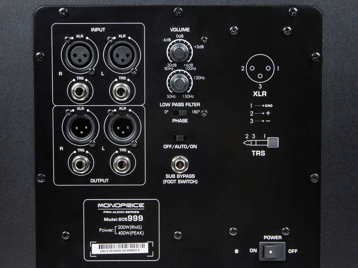 Monoprice 10Inch Powered Studio Multimedia Subwoofer (Open Box