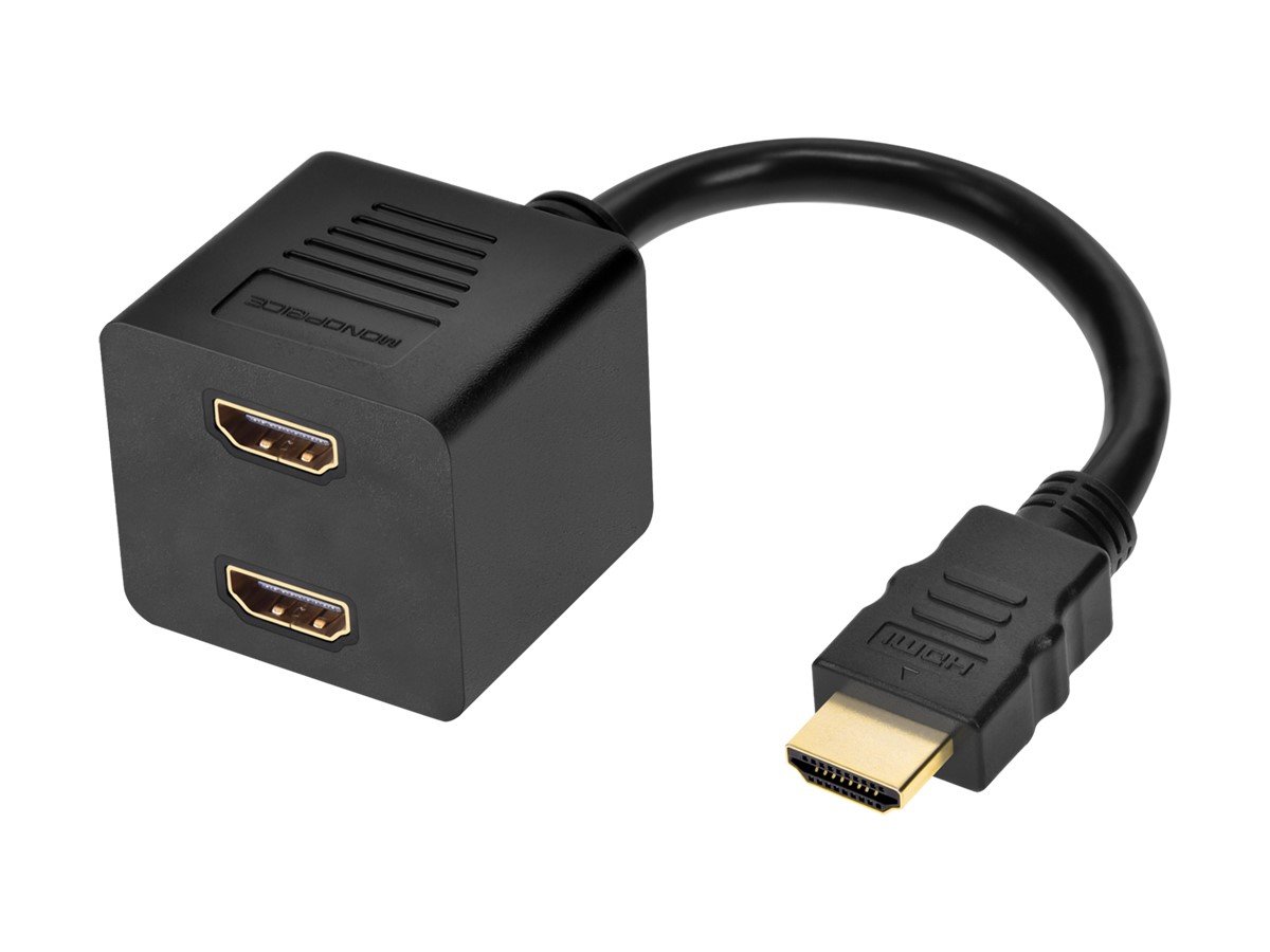 Monoprice Video/Audio Splitter - HDMI Male To 2x HDMI Female