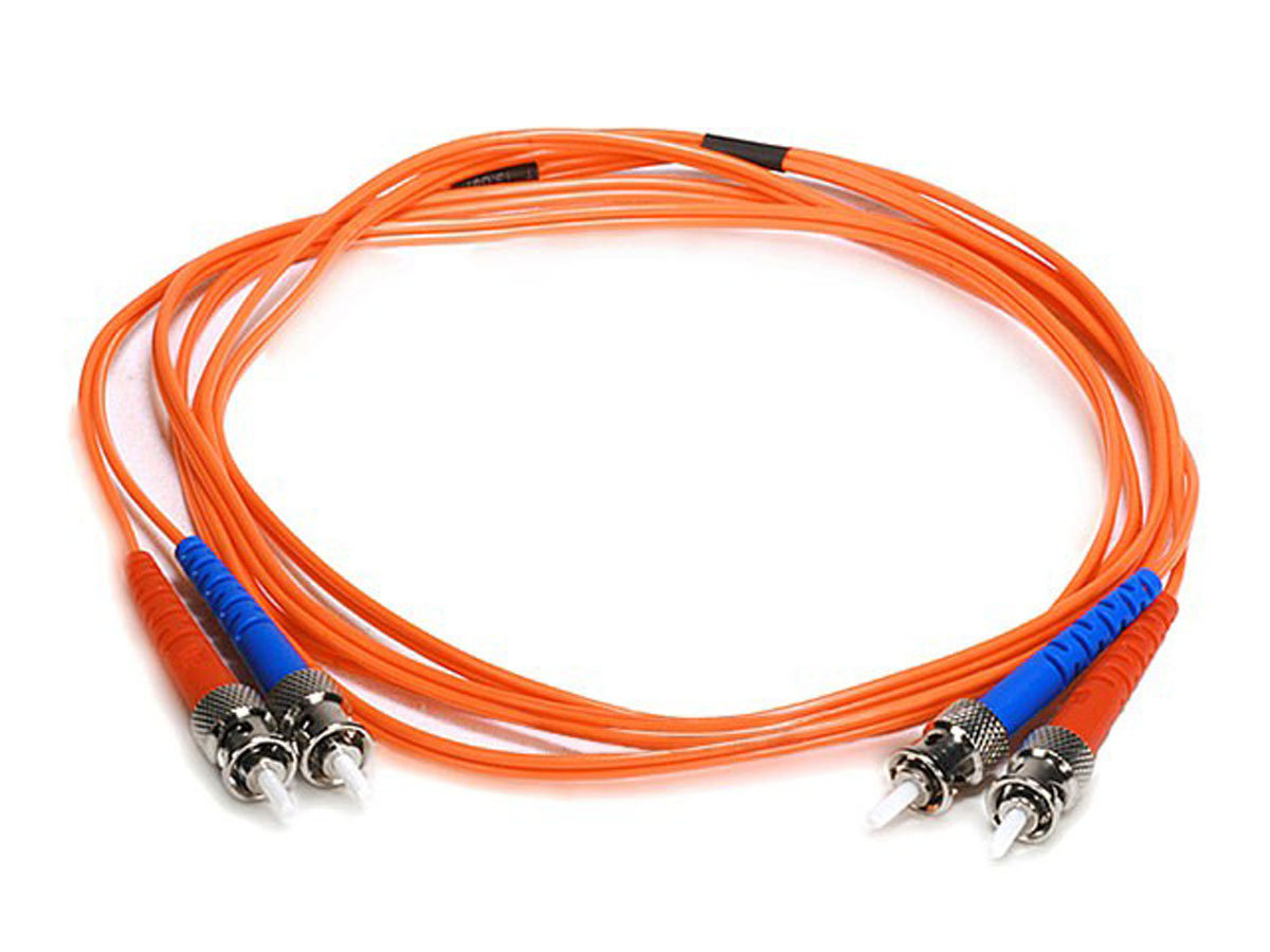 Monoprice OM1 Fiber Optic Cable - ST/ST, UL, 62.5/125 Type, Multi-Mode, Orange, 2m, Corning - main image