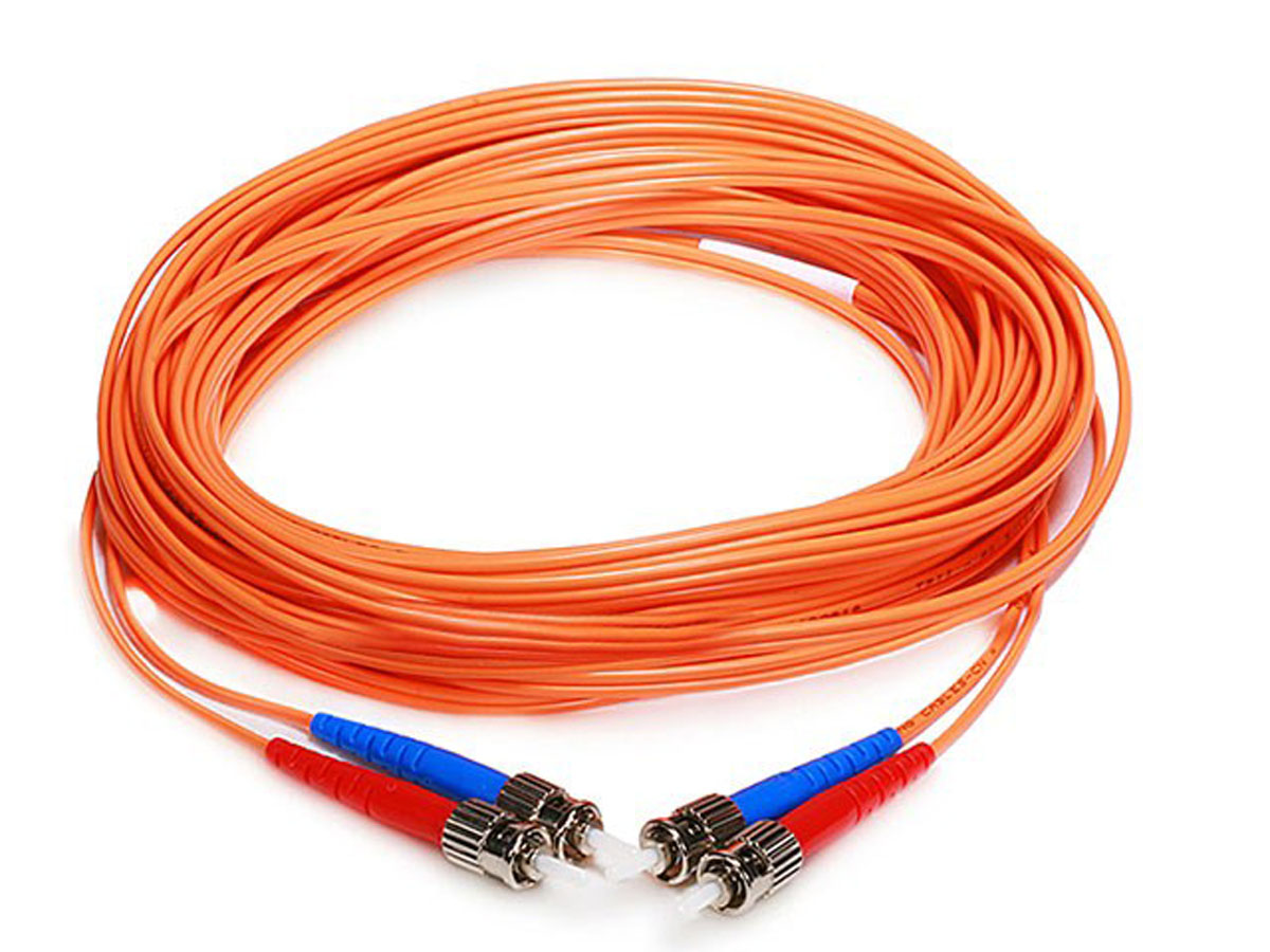 Monoprice OM1 Fiber Optic Cable - ST/ST, UL, 62.5/125 Type, Multi-Mode, Orange, 10m, Corning - main image