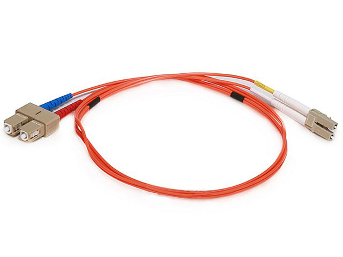 Monoprice OM1 Fiber Optic Cable - LC/SC, UL, 62.5/125 Type, Multi-Mode, Orange, 1m, Corning - main image