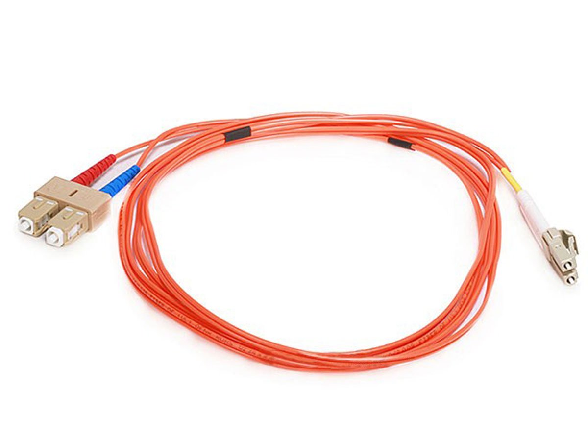Monoprice OM1 Fiber Optic Cable - LC/SC, UL, 62.5/125 Type, Multi-Mode, Orange, 2m, Corning - main image