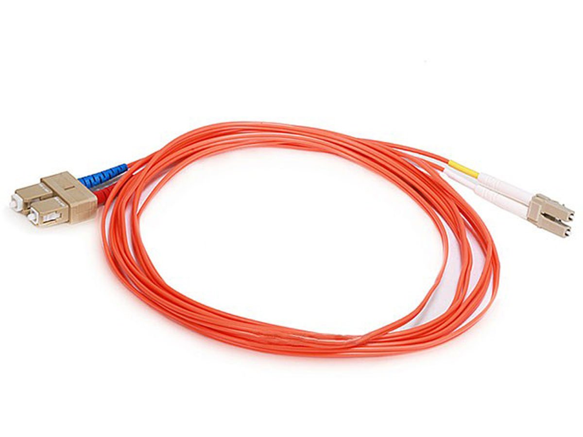 Monoprice OM1 Fiber Optic Cable - LC/SC, UL, 62.5/125 Type, Multi-Mode, Orange, 3m, Corning - main image