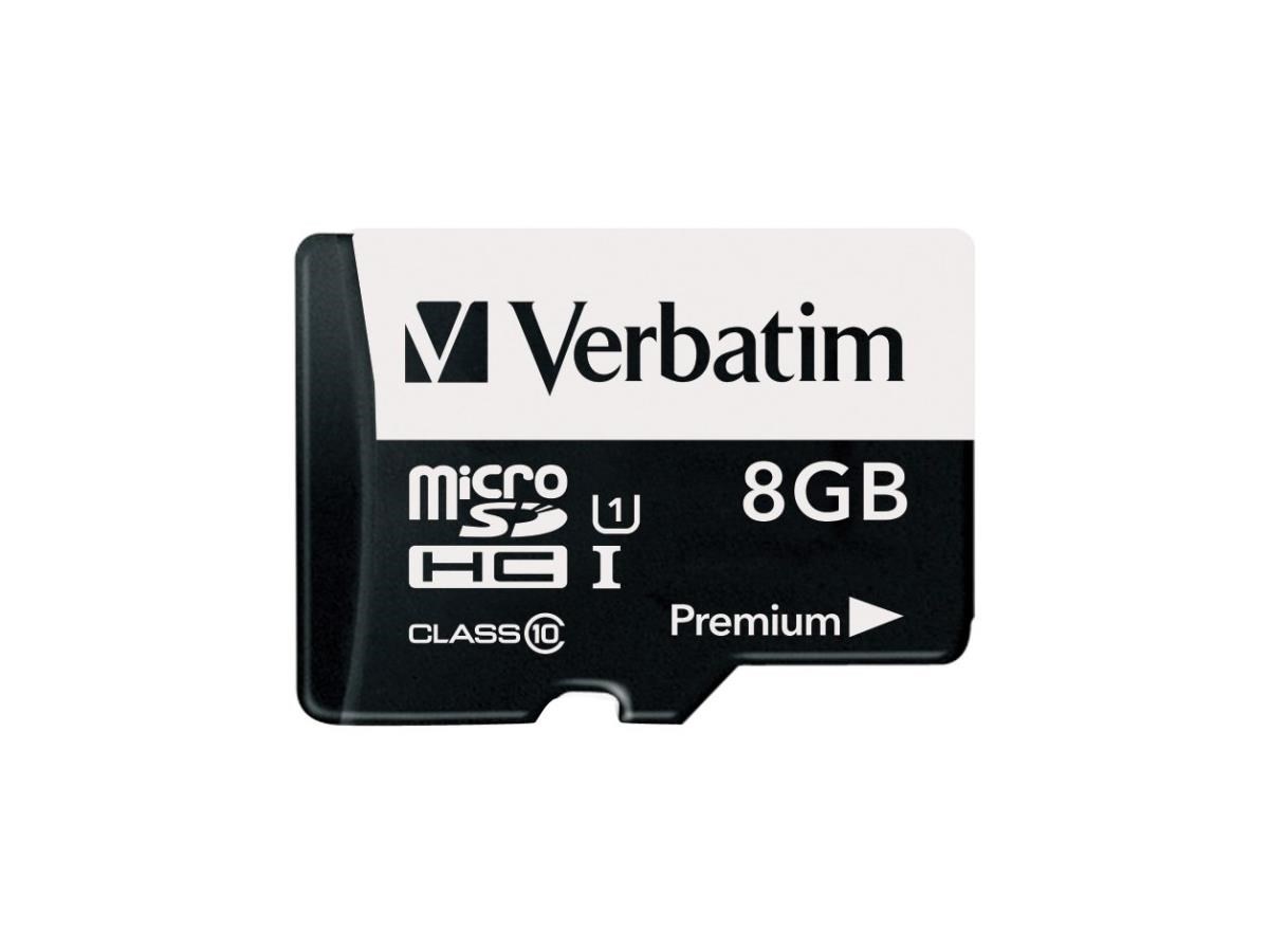 Verbatim 8gb Premium Microsdhc Memory Card With Adapter Uhs I Class 10 Taa Compliant Class 10 10mbps Read 10mbps Write1 Pack Monoprice Com