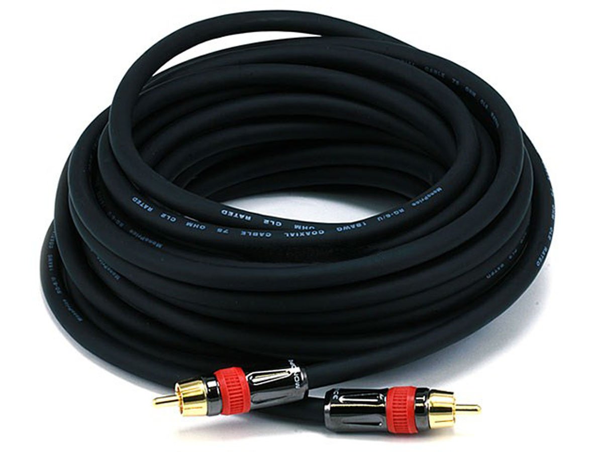 Monoprice 25ft High-quality Coaxial Audio/Video RCA CL2 Rated Cable - RG6/U 75ohm (for S/PDIF, Digital Coax, Subwoofer & Composite Video) - main image