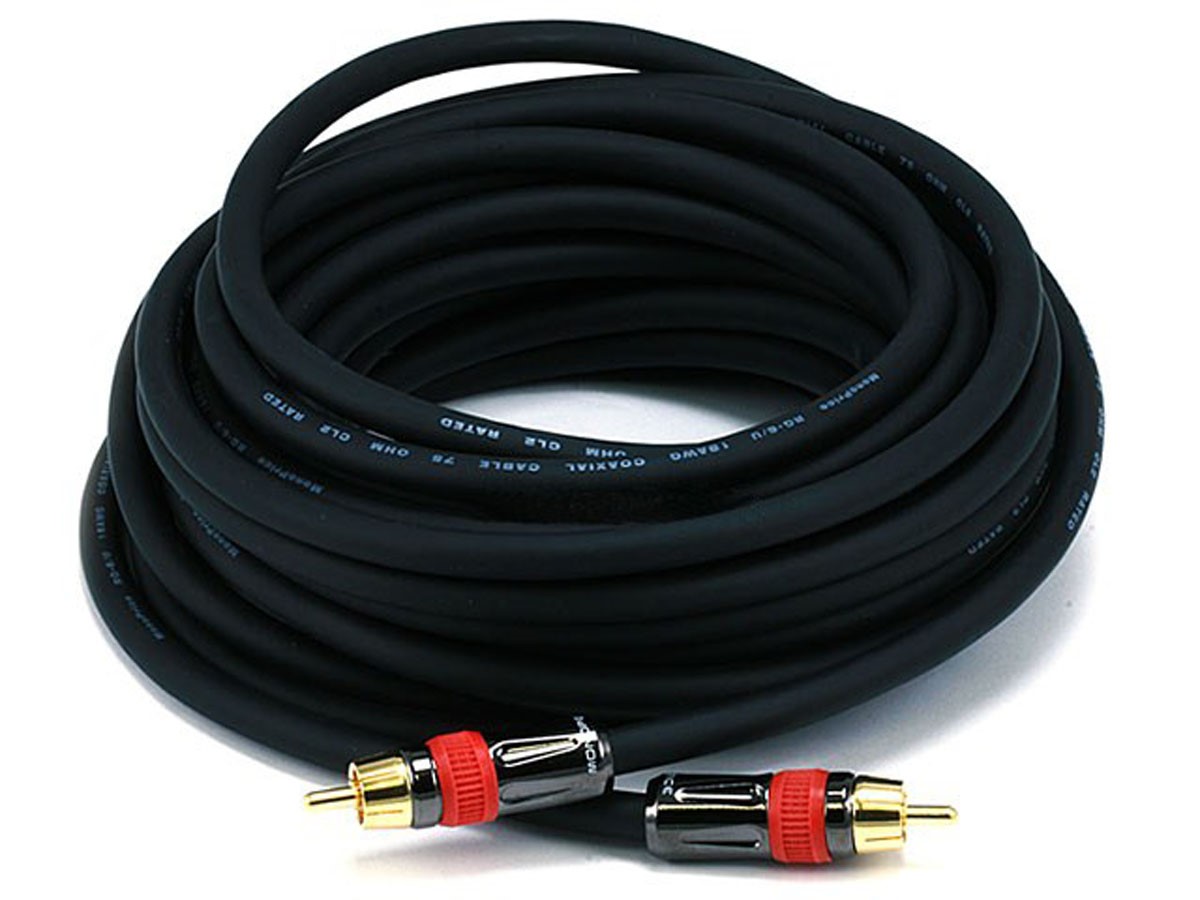 Monoprice 25ft High-quality Coaxial Audio/Video RCA CL2 Rated