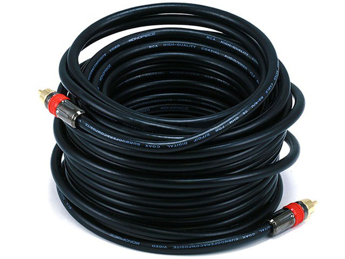 Monoprice 50ft High-quality Coaxial Audio/Video RCA CL2 Rated Cable - RG6/U 75ohm (for S/PDIF, Digital Coax, Subwoofer & Composite Video) - main image