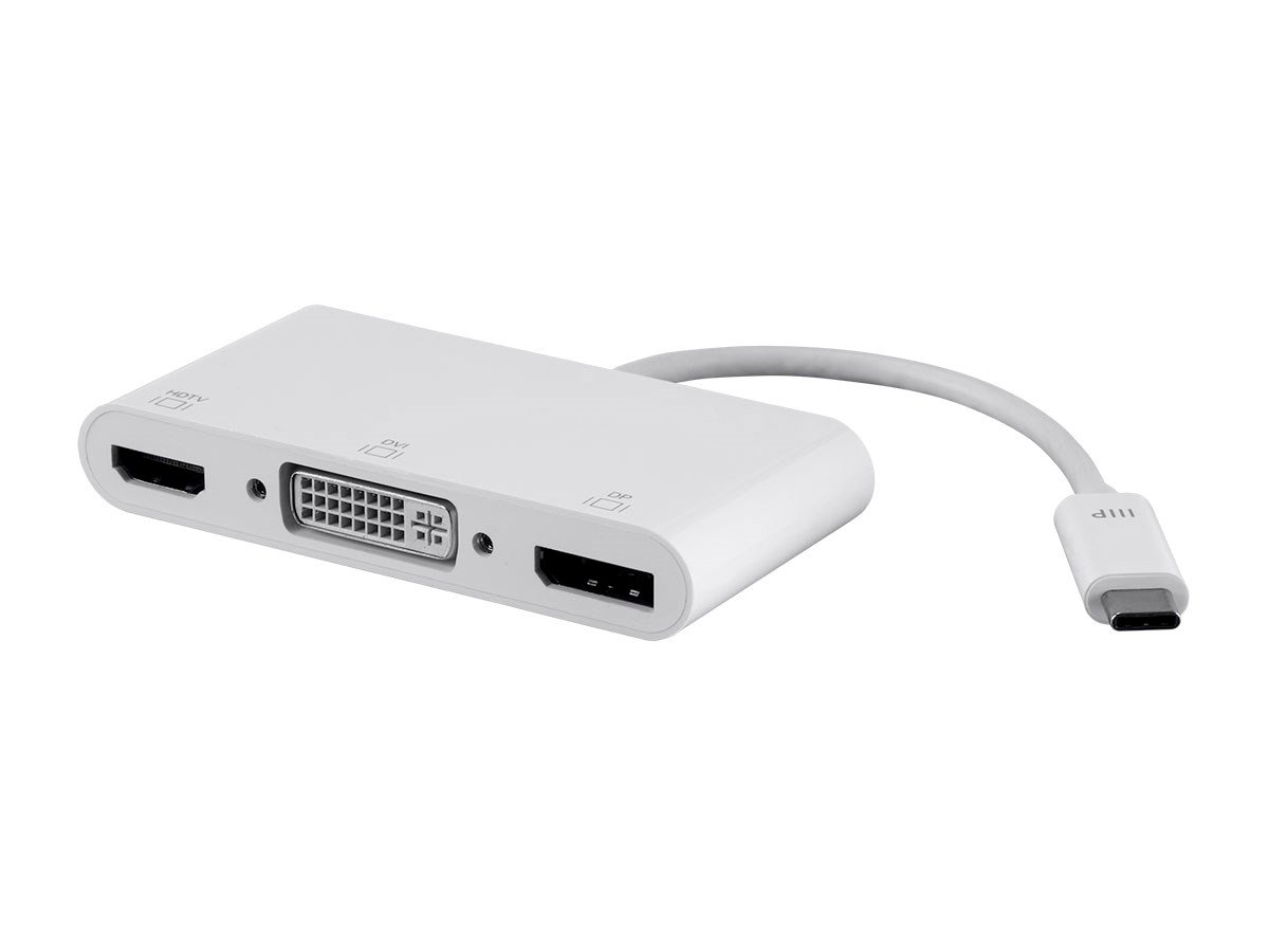 Mange teknisk Intrusion Monoprice USB Type-C to 4K DisplayPort, HDMI, and Single-Link DVI-D Passive  Adapter - Monoprice.com