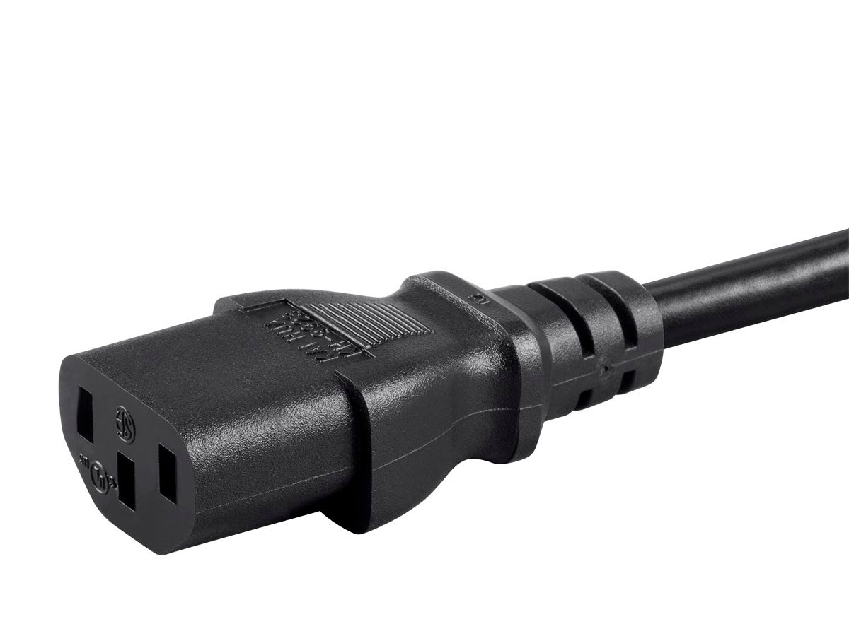 Monoprice Power Cord - NEMA 5-15P to IEC 60320 C13, 18AWG, 10A/1250W ...