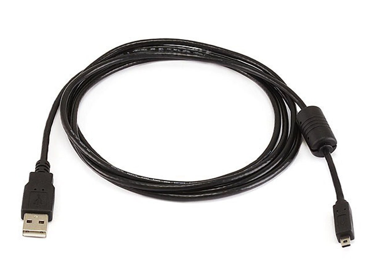 Monoprice USB-A to Mini-B Cable - 8-Pin, for Pentax Panasonic Nikon Digital Camera, Black, 6ft - main image