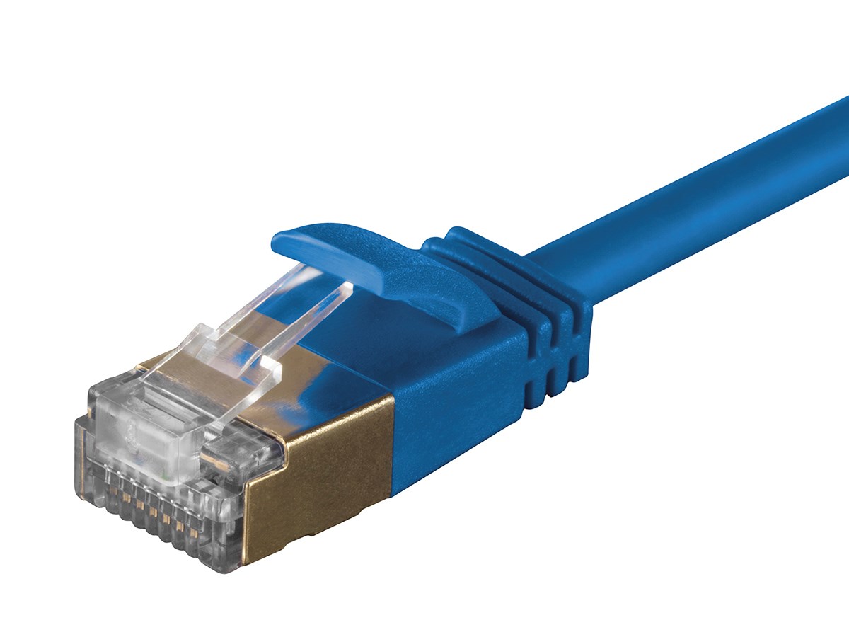 Pack of 5 Snagless/Molded Boot 6 inch Color:Blue SONOVIN Cat6a Blue Slim Ethernet Patch Cable 