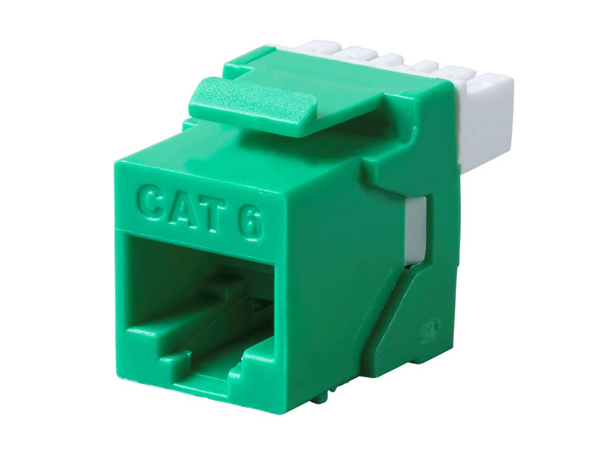 Monoprice Cat6 RJ45 180Degree Punch Down Keystone Dual IDC, Green