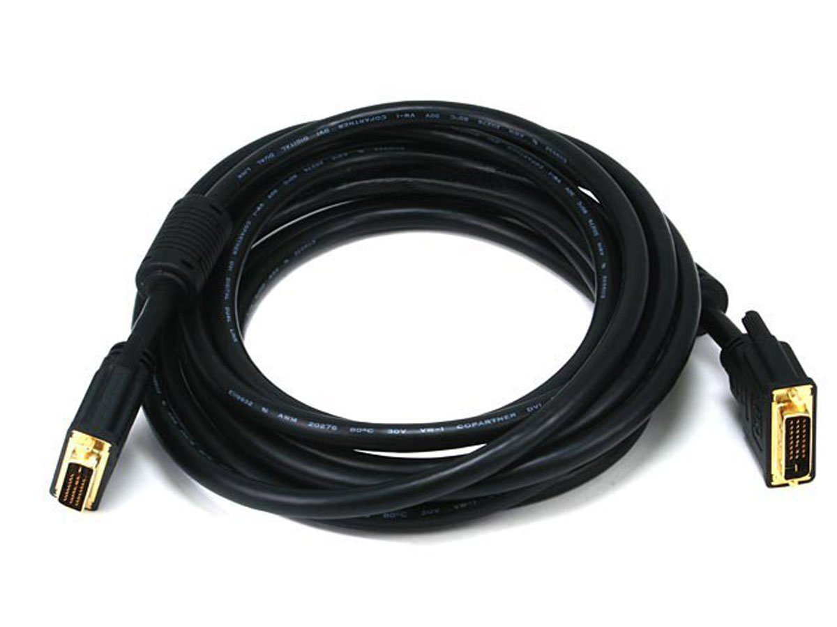 Monoprice 15ft 28AWG CL2 Dual Link DVI-D Cable - Black - main image