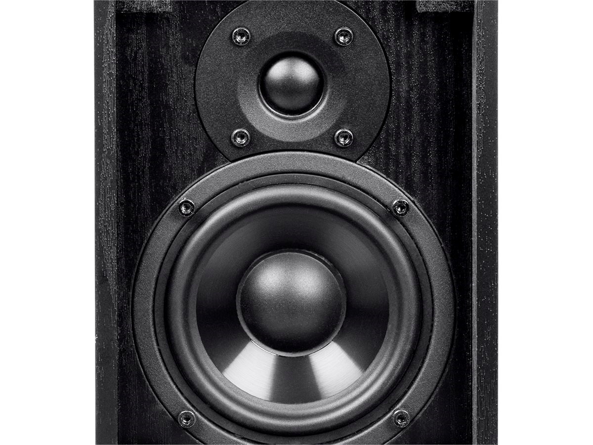 Monoprice Retro Bookshelf Speakers 4inch 2way Black (pair) (Open Box