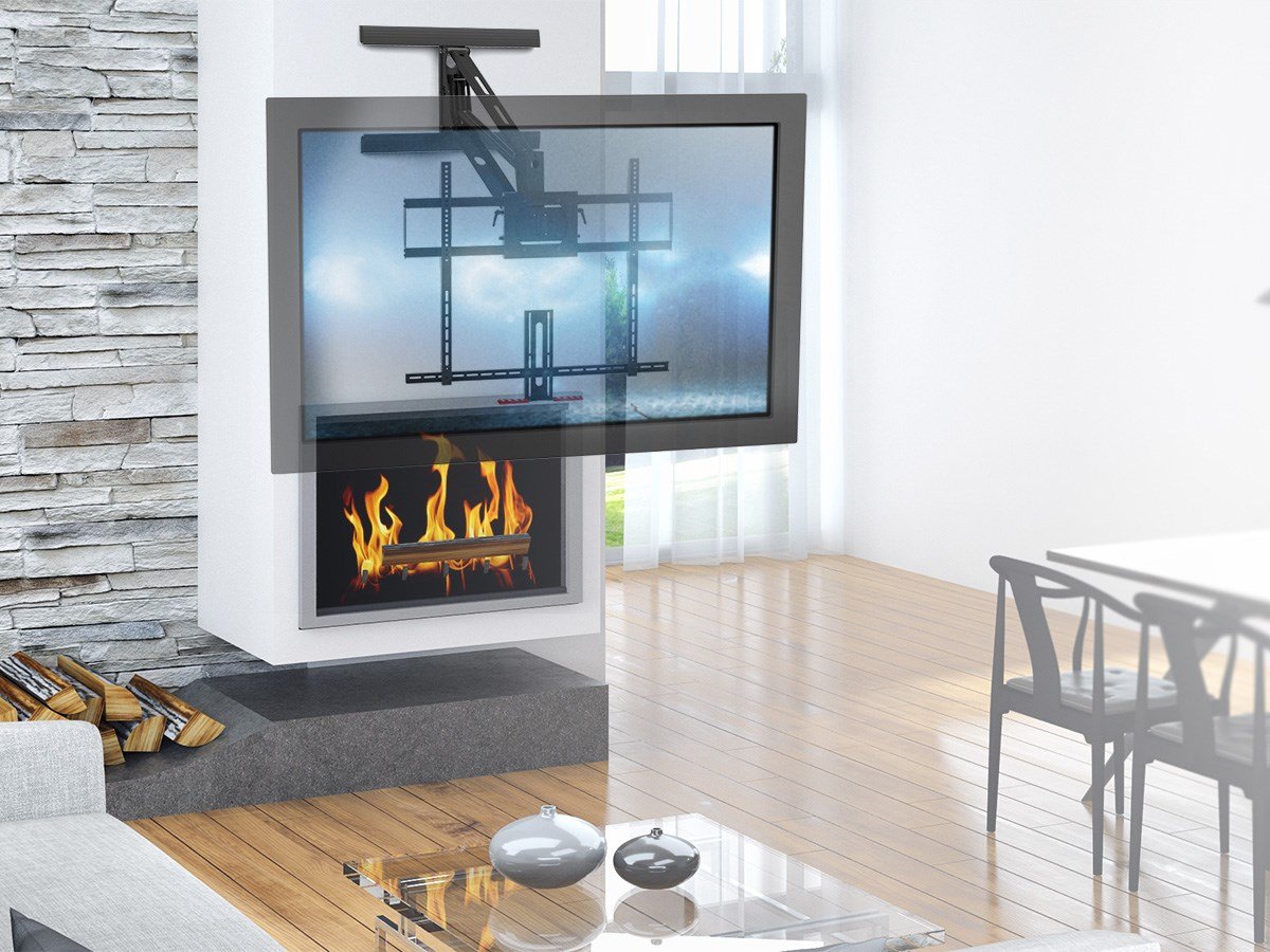 Monoprice Above Fireplace Pull Down Full Motion Articulating Tv